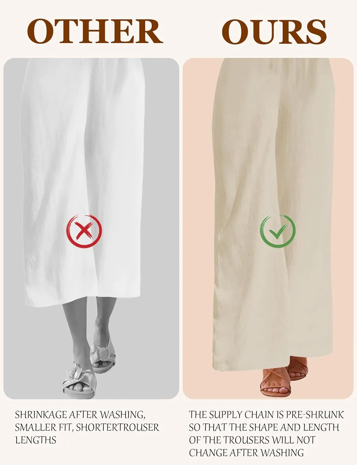 Buauty Plus Size Palazzo Cotton Linen Pants Women Wide Leg Pants Loose Fit Casual Comfy Lounge Flowy High Waist Trousers 2024
