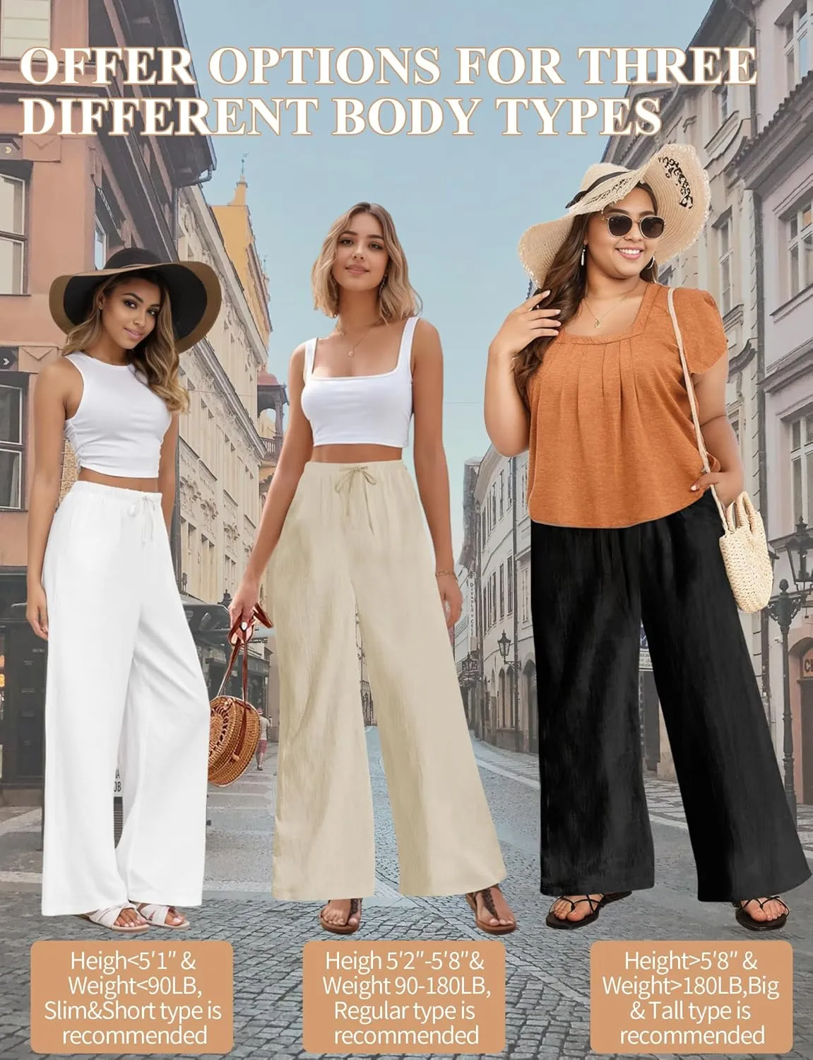 Buauty Plus Size Palazzo Cotton Linen Pants Women Wide Leg Pants Loose Fit Casual Comfy Lounge Flowy High Waist Trousers 2024