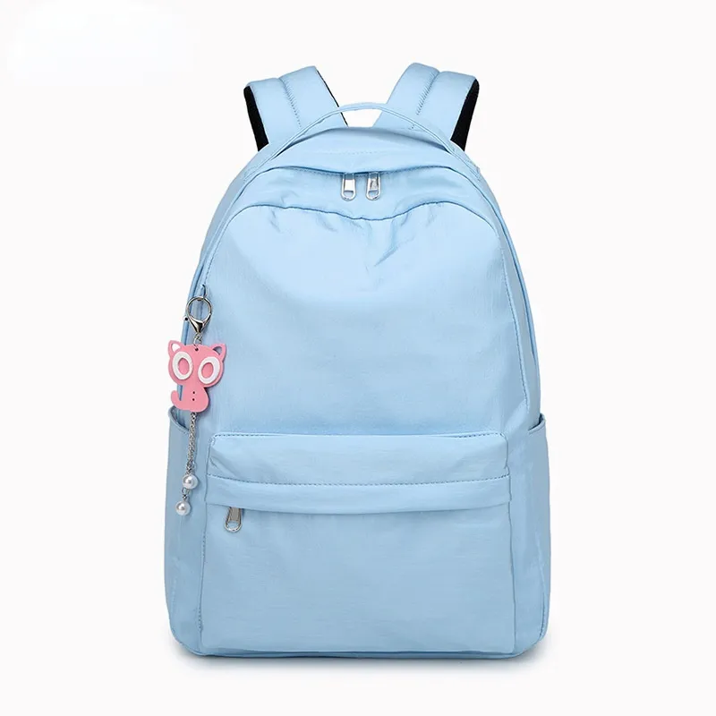 Campus Solid Color Backpack for Girls, Lightweight and Waterproof