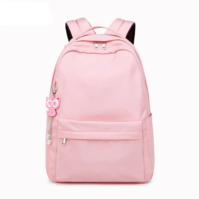Campus Solid Color Backpack for Girls, Lightweight and Waterproof