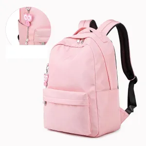 Campus Solid Color Backpack for Girls, Lightweight and Waterproof
