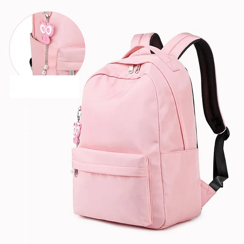 Campus Solid Color Backpack for Girls, Lightweight and Waterproof