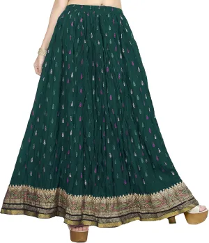 Chandrakala Flowy Long Skirt for Women A Line Casual Beach Party Holiday Maxi Skirts (S115-P)