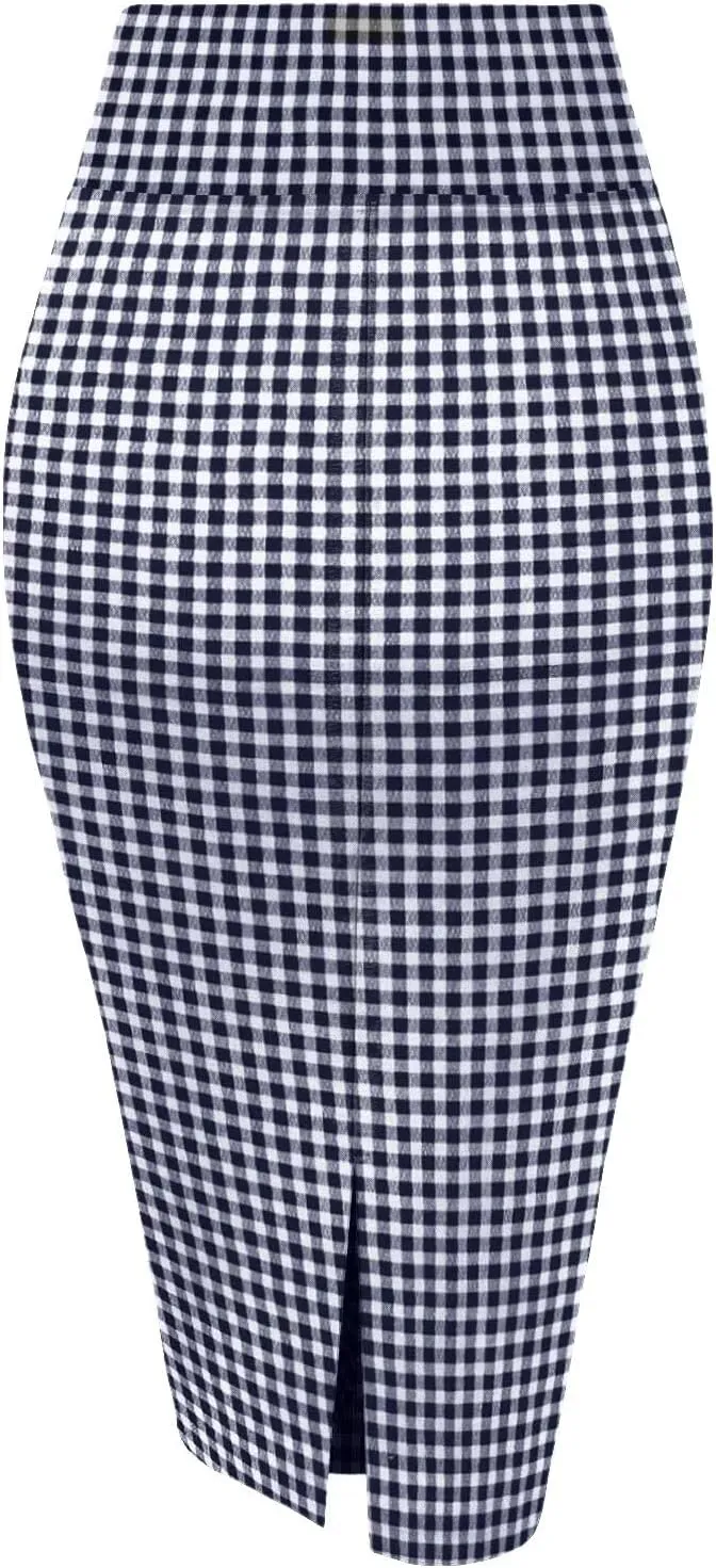 Hybrid & Company Women Elastic High Waist Bodycon Work Business Pencil Skirt