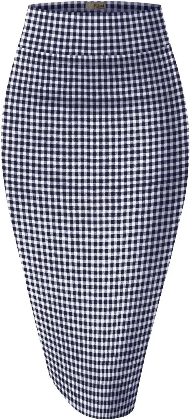 Hybrid & Company Women Elastic High Waist Bodycon Work Business Pencil Skirt