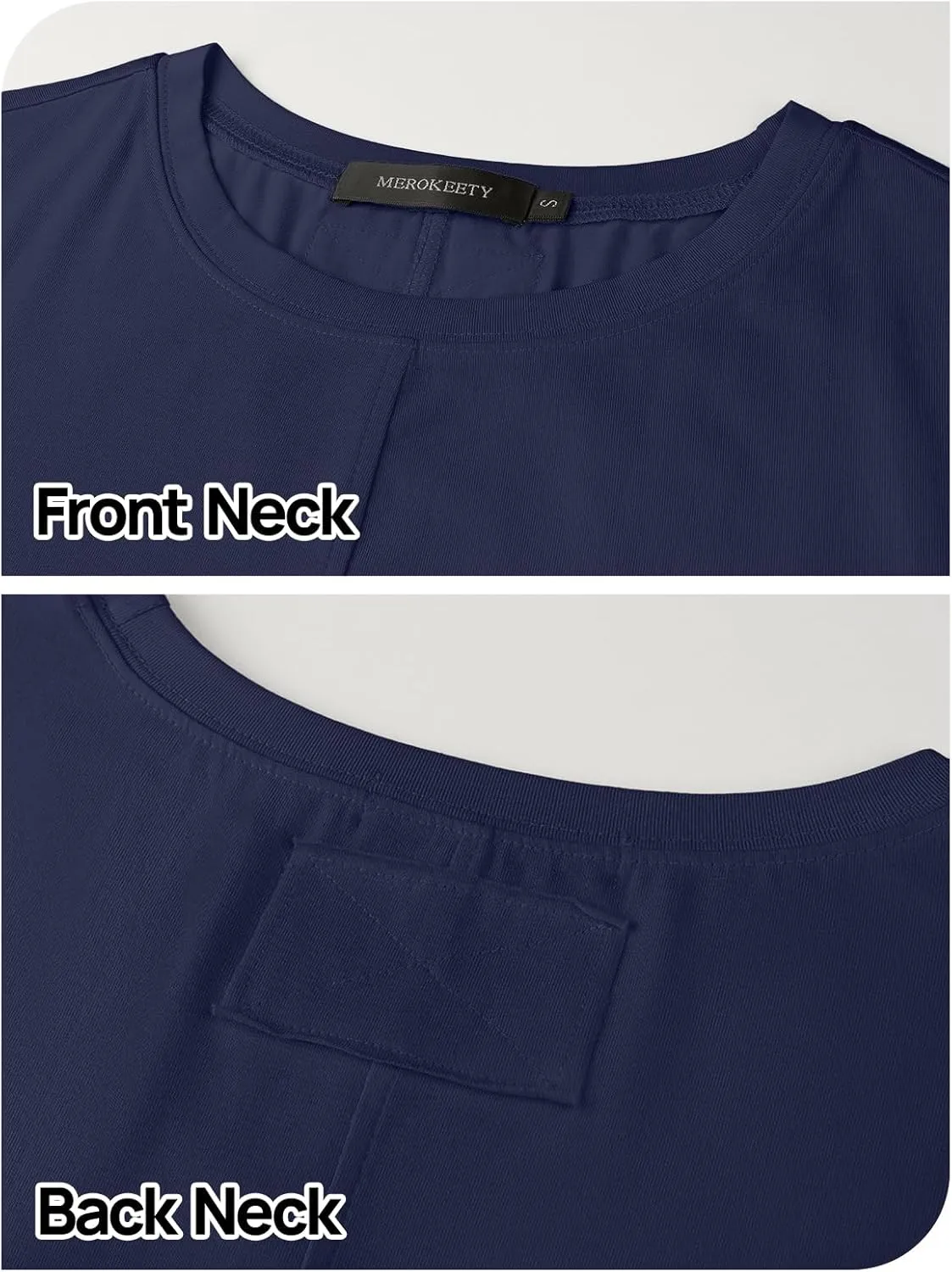 MEROKEETY Women's 2025 Summer Short Sleeve Dress Crewneck Casual Mini Tshirt Dresses with Pockets