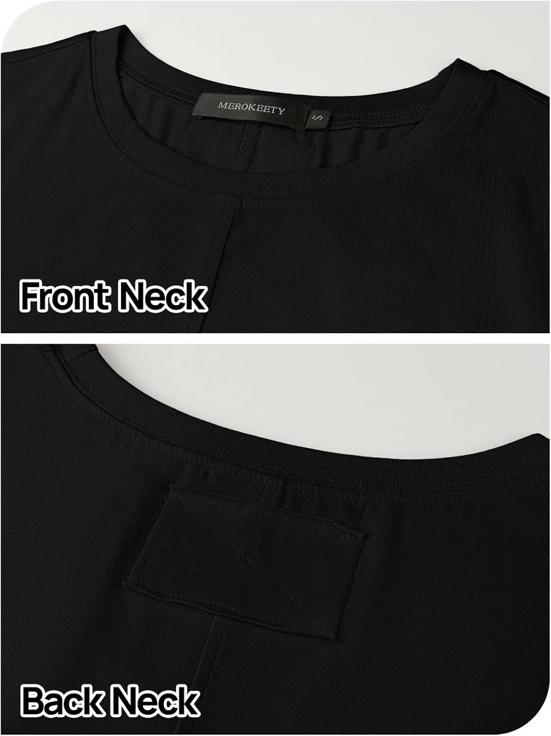 MEROKEETY Women's 2025 Summer Short Sleeve Dress Crewneck Casual Mini Tshirt Dresses with Pockets