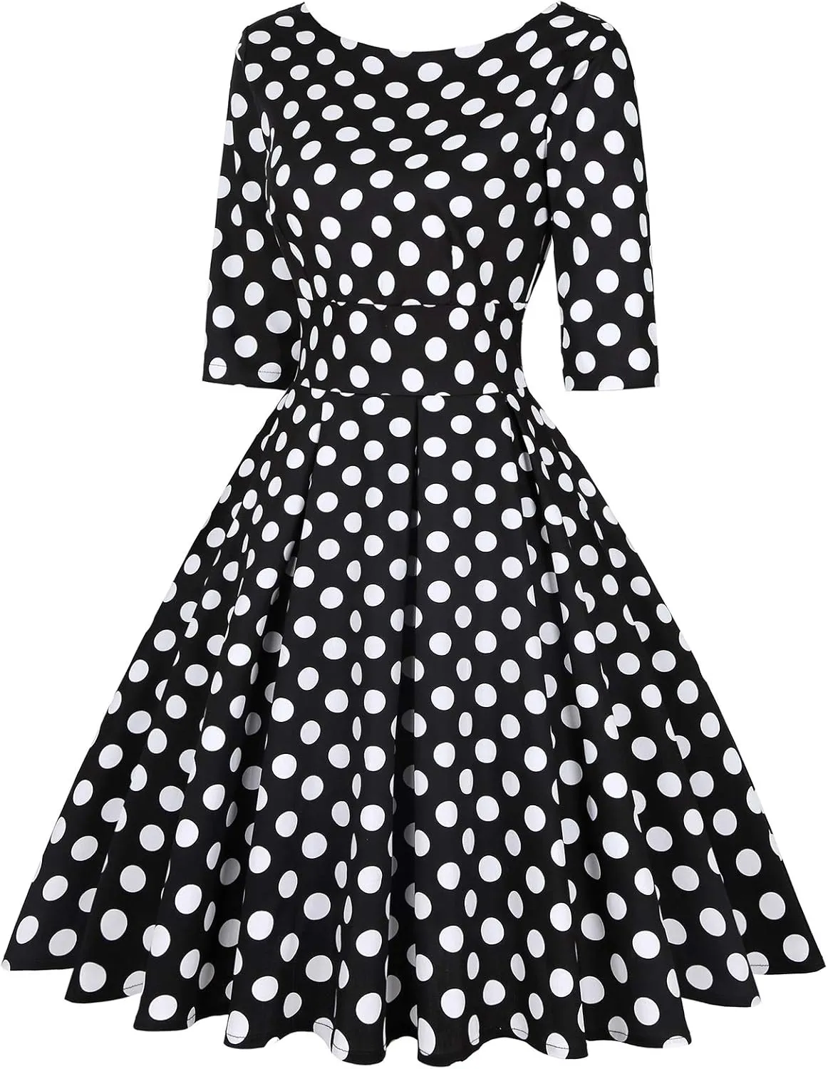 MINTLIMIT Women's 1950s Retro Vintage Cocktail Party 3/4 Sleeve Swing Dress
