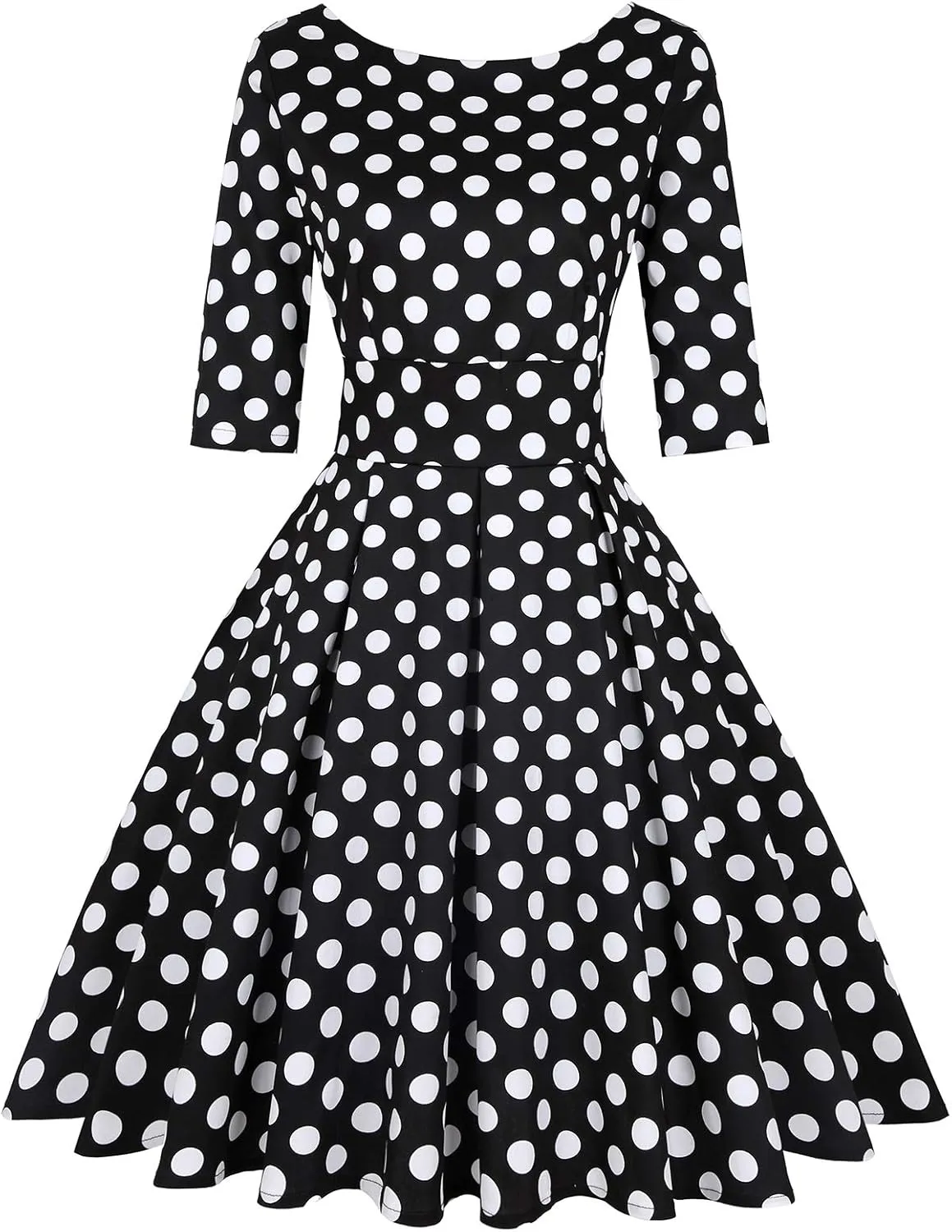 MINTLIMIT Women's 1950s Retro Vintage Cocktail Party 3/4 Sleeve Swing Dress