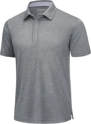 TACVASEN Men's Golf Shirts Short Sleeve Quick Dry Polo Shirts Moisture Wicking Casual Business Sports Breathable Polo