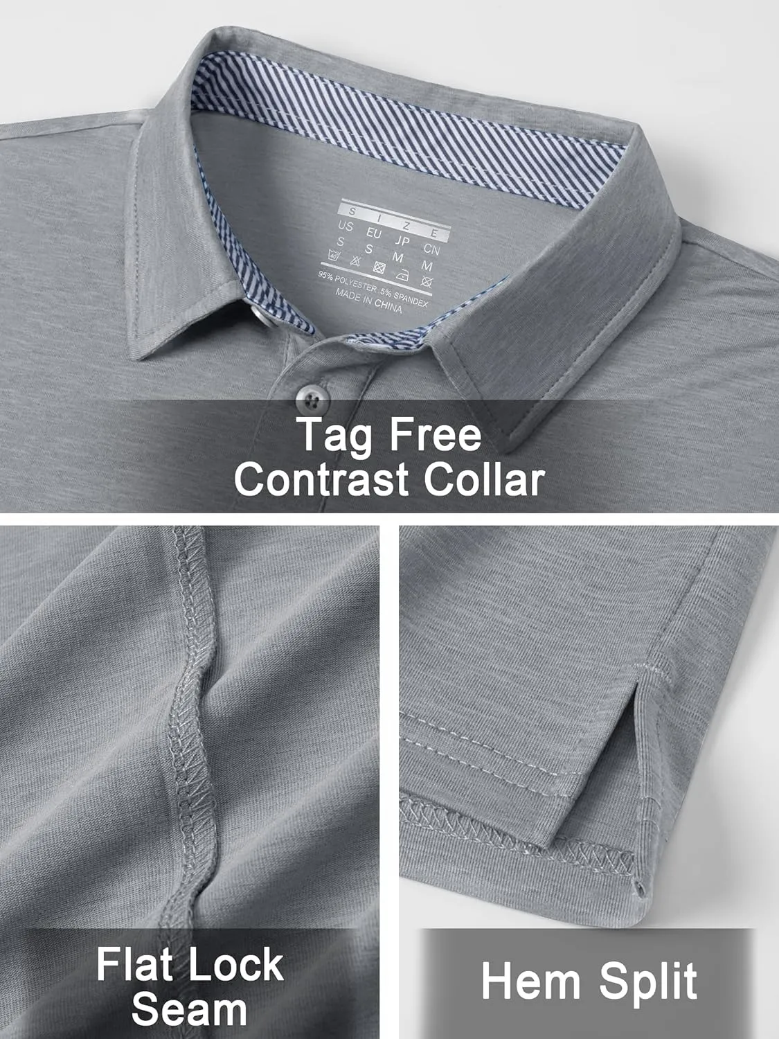 TACVASEN Men's Golf Shirts Short Sleeve Quick Dry Polo Shirts Moisture Wicking Casual Business Sports Breathable Polo