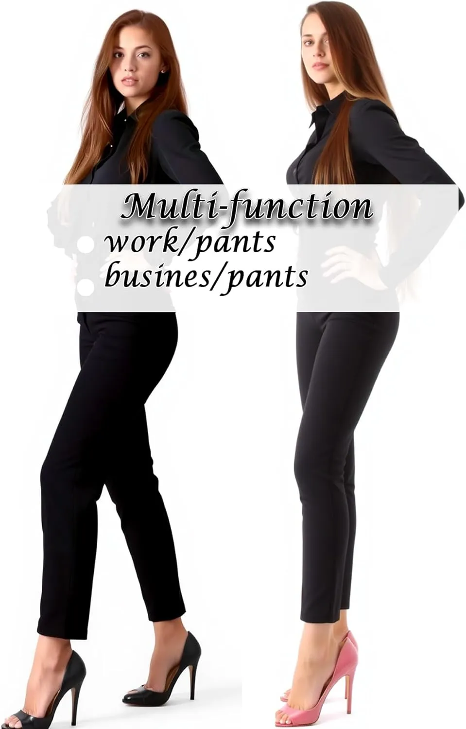 Women's Dress Pants for Work Pull On Stretch Business Casual Trousers