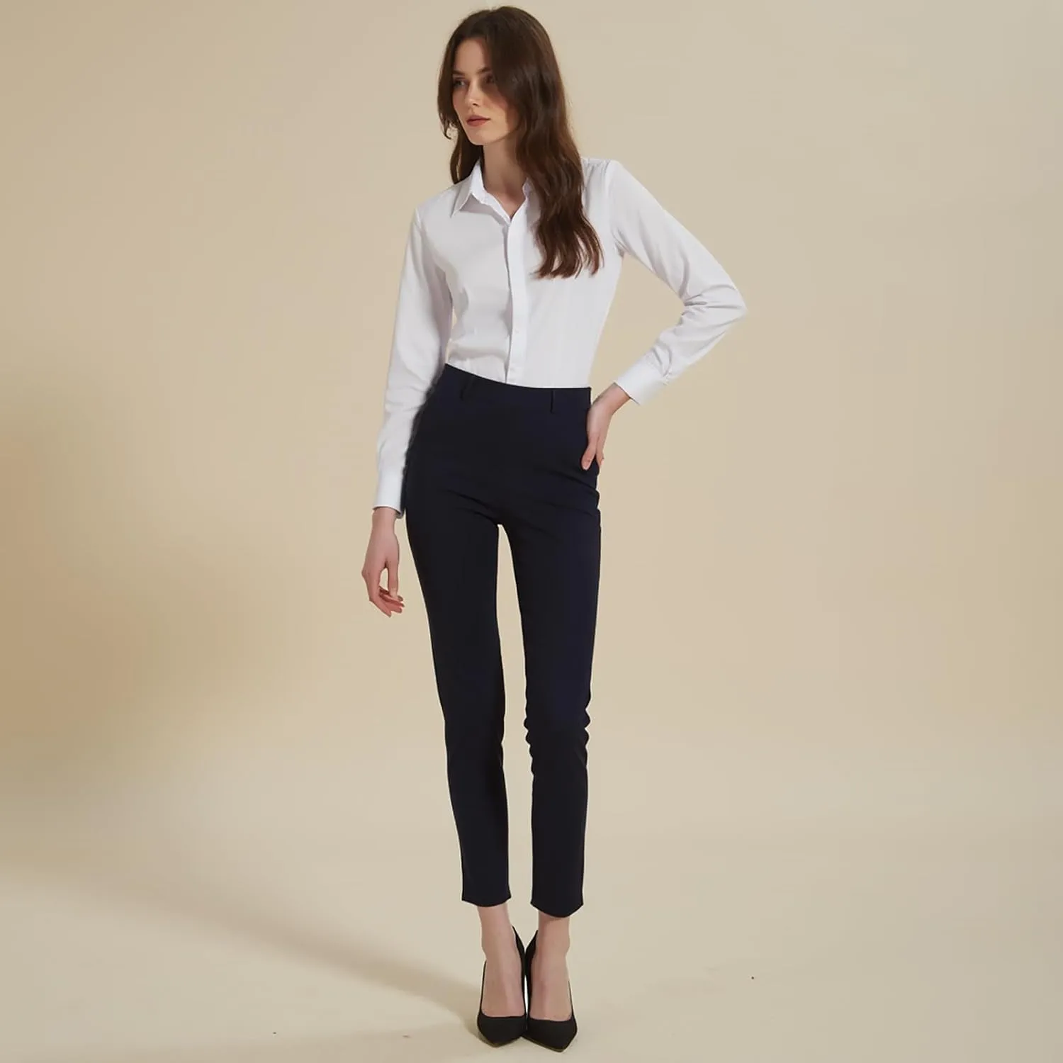 Women's Dress Pants for Work Pull On Stretch Business Casual Trousers