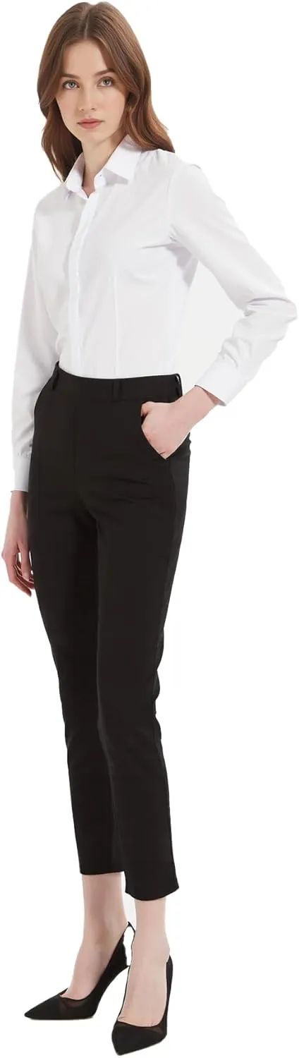 Women's Dress Pants for Work Pull On Stretch Business Casual Trousers