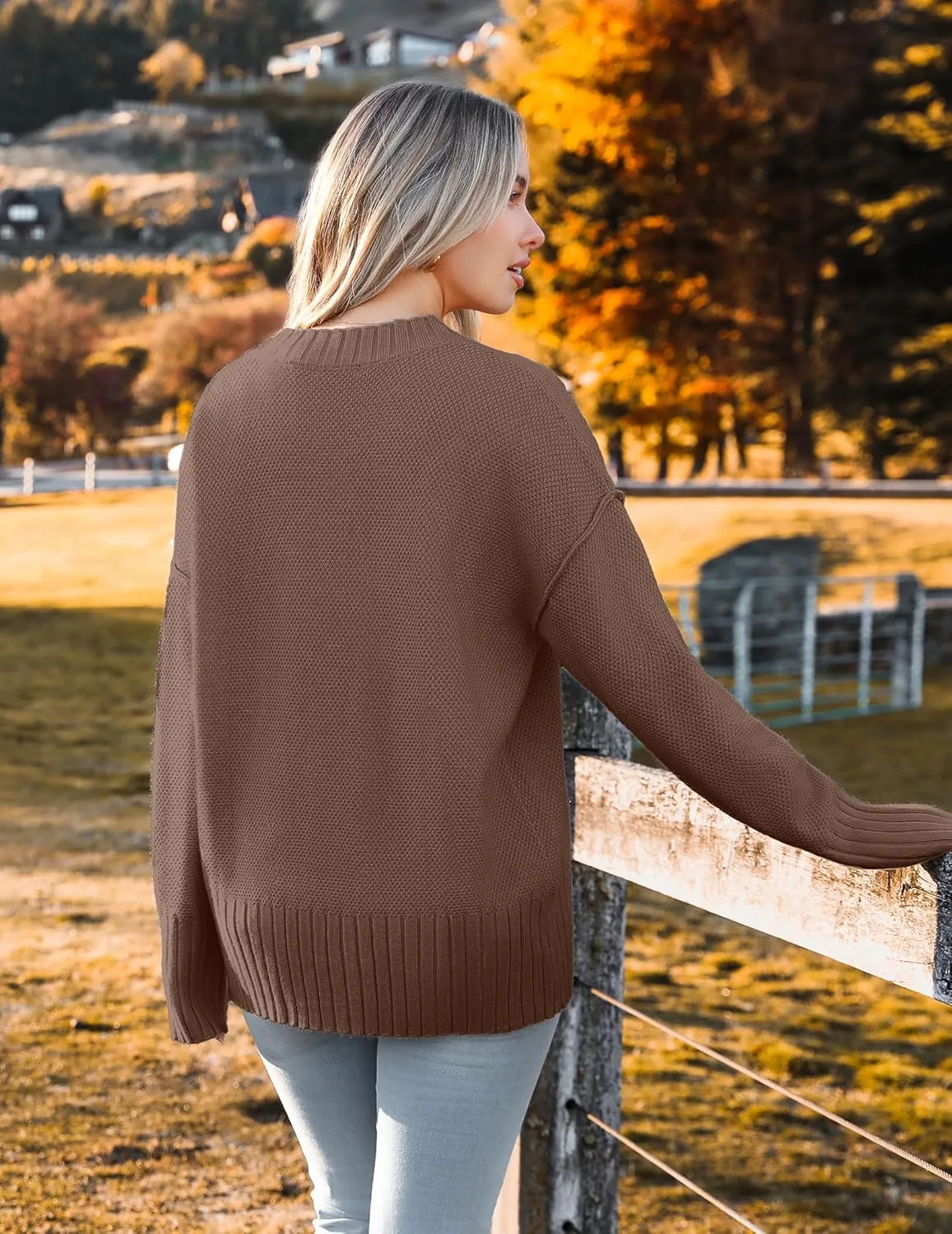 Zeagoo Women's Cardigan 2024 Fall Winter Open Front Oversized Button V Neck Loose Soft Knit Sweater